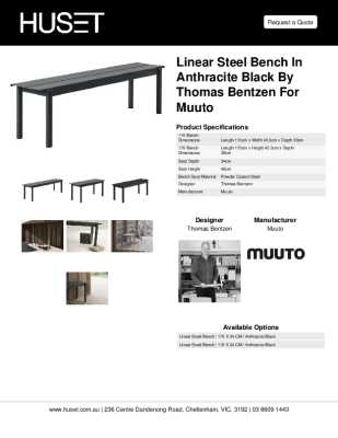 Tear Sheet: Linear Steel Bench in Anthracite Black by Muuto