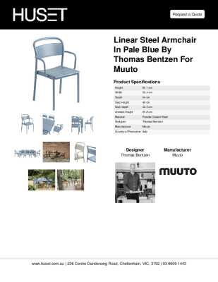 Tear Sheet: Linear Steel Armchair in Pale Blue by Muuto 