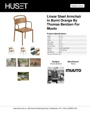 Tear Sheet: Linear Steel Armchair in Burnt Orange by Muuto