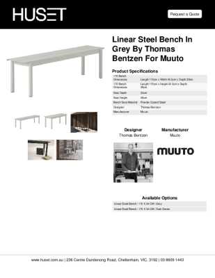 Tear Sheet: Linear Steel Bench in Grey by Muuto