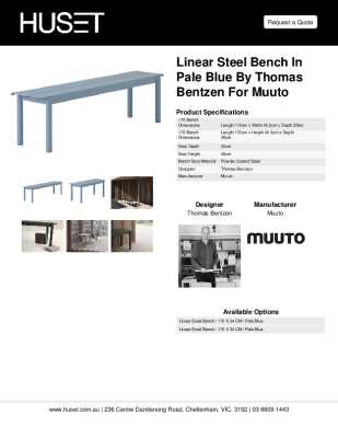 Tear Sheet: Linear Steel Bench in Pale Blue by Muuto