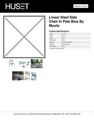 Tear Sheet: Linear Steel Side Chair in Pale Blue by Muuto