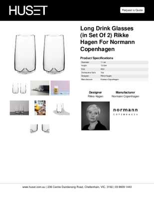 Tear Sheet: Long Drink Glasses (in set of 2) Rikke Hagen for Normann Copenhagen