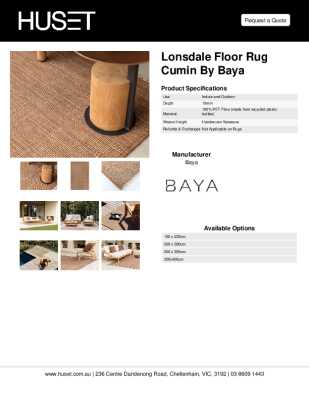 Tear Sheet: Lonsdale Floor Rug Cumin by Baya
