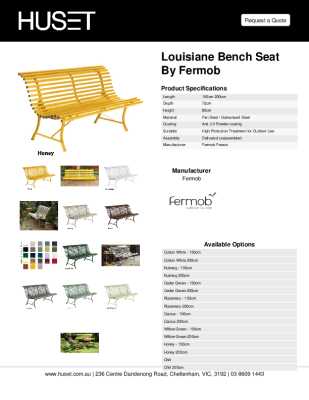 Tear Sheet: Louisiane Bench Seat by Fermob