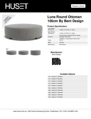 Tear Sheet: Lune Round Ottoman 100cm by Bent Design