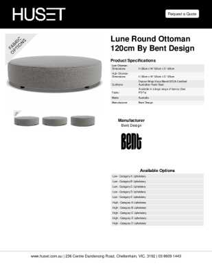 Tear Sheet: Lune Round Ottoman 120cm by Bent Design