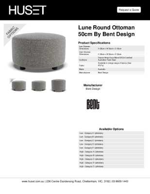 Tear Sheet: Lune Round Ottoman 50cm by Bent Design