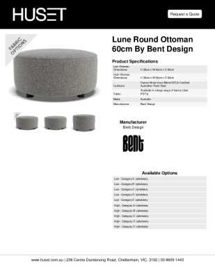 Tear Sheet: Lune Round Ottoman 60cm by Bent Design