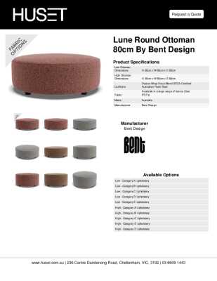Tear Sheet: Lune Round Ottoman 80cm by Bent Design