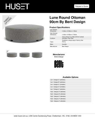Tear Sheet: Lune Round Ottoman 90cm by Bent Design
