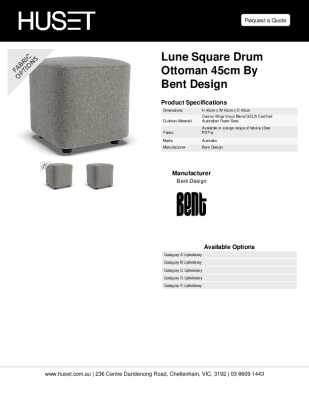 Tear Sheet: Lune Square Drum Ottoman 45cm by Bent Design