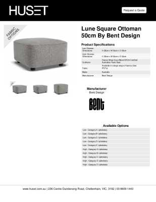Tear Sheet: Lune Square Ottoman 50cm by Bent Design
