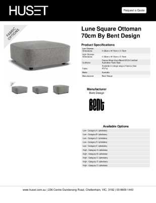 Tear Sheet: Lune Square Ottoman 70cm by Bent Design