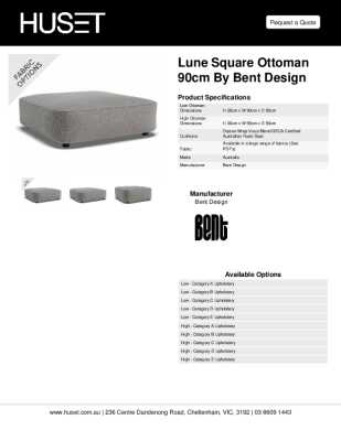 Tear Sheet: Lune Square Ottoman 90cm by Bent Design