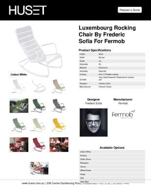 Tear Sheet: Luxembourg Rocking Chair by Frederic Sofia for Fermob