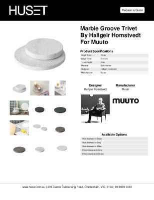 Tear Sheet: Marble Groove Trivet by Hallgeir Homstvedt for Muuto