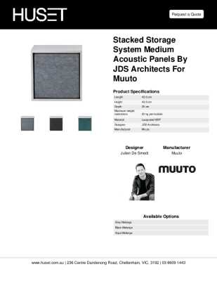 Tear Sheet: Stacked Storage System Medium Acoustic Panels by JDS Architects for Muuto