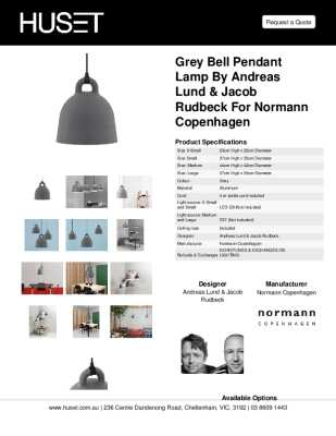 Tear Sheet: Grey Bell Pendant Lamp by Andreas Lund & Jacob Rudbeck for Normann Copenhagen