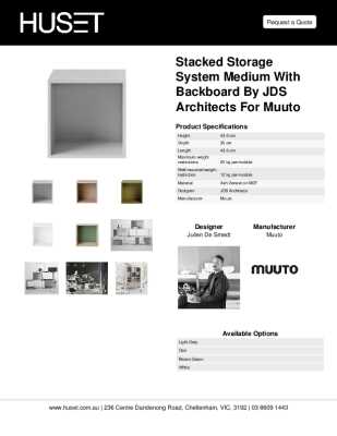 Tear Sheet: Stacked Storage System Medium with Backboard by JDS Architects for Muuto