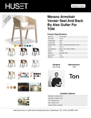 Tear Sheet: Merano Armchair Veneer Seat and Back by Alex Gufler for TON