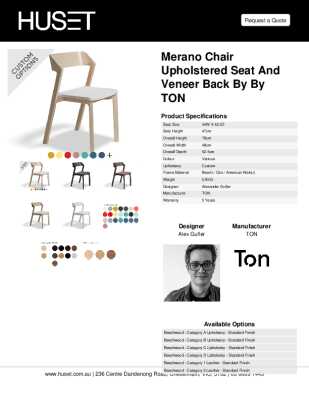 Tear Sheet: Merano Chair Upholstered Seat and Veneer Back by by TON