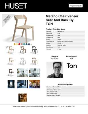 Tear Sheet: Merano Chair Veneer Seat and Back by TON