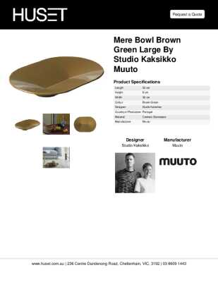 Tear Sheet: Mere Bowl Brown Green Large by Studio Kaksikko Muuto