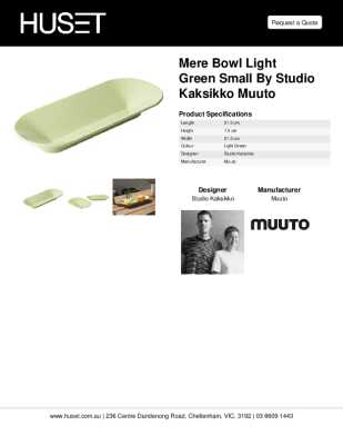 Tear Sheet: Mere Bowl Light Green Small by Studio Kaksikko Muuto