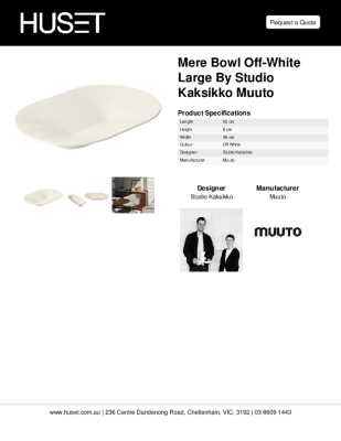 Tear Sheet: Mere Bowl Off-White Large by Studio Kaksikko Muuto