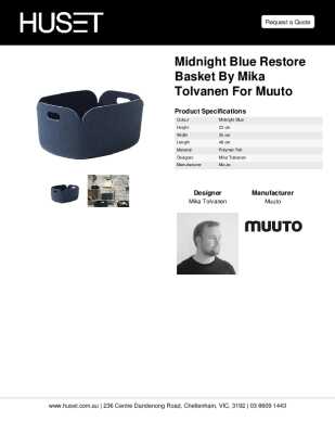 Tear Sheet: Midnight Blue Restore Basket by Mika Tolvanen for Muuto