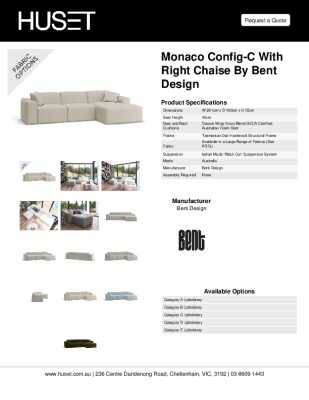 Tear Sheet: Monaco Config-C with Right Chaise by Bent Design