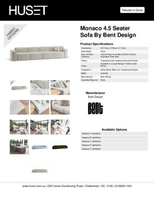 Tear Sheet: Monaco 4.5 Seater Sofa by Bent Design
