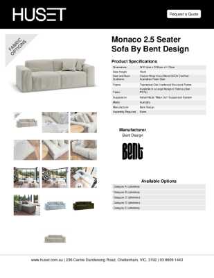 Tear Sheet: Monaco 2.5 Seater Sofa by Bent Design