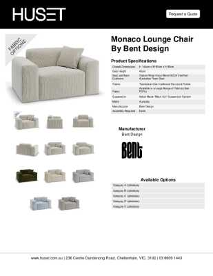 Tear Sheet: Monaco Lounge Chair by Bent Design
