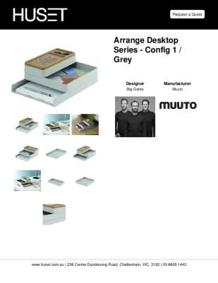 Tear Sheet: Arrange Desktop Series - Config 1 / Grey