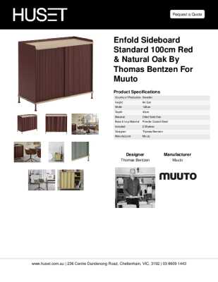 Tear Sheet: Enfold Sideboard 100cm Red & Natural Oak by Muuto