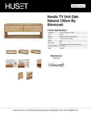 Tear Sheet: Nordic TV Unit Oak-Natural 120cm by Ethnicraft