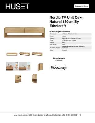 Tear Sheet: Nordic TV Unit Oak-Natural 180cm by Ethnicraft