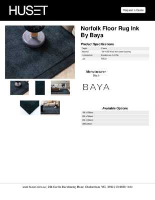 Tear Sheet: Norfolk Floor Rug Ink by Baya