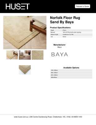 Tear Sheet: Norfolk Floor Rug Sand by Baya