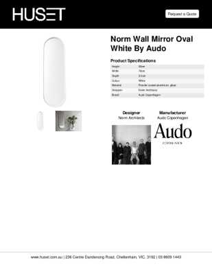 Tear Sheet: Norm Wall Mirror Oval White by Audo