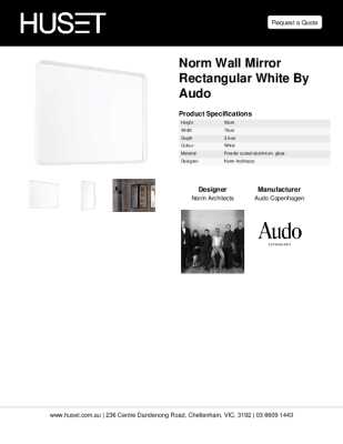 Tear Sheet: Norm Wall Mirror Rectangular White by Audo