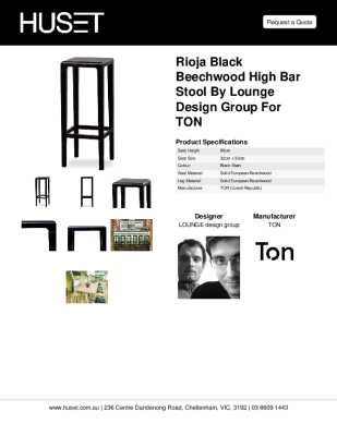 Tear Sheet: Rioja Black Beechwood High Bar Stool by Lounge Design Group for TON