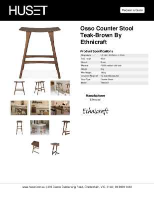Tear Sheet: Osso Counter Stool Teak-Brown by Ethnicraft