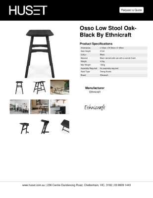 Tear Sheet: Osso Low Stool Oak-Black by Ethnicraft