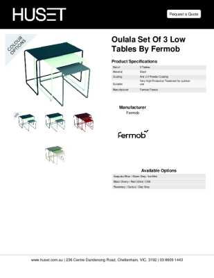 Tear Sheet: Oulala Set of 3 Low Tables by Fermob