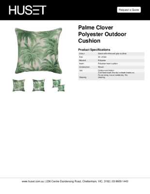 Tear Sheet: Palme Clover Polyester Outdoor Cushion