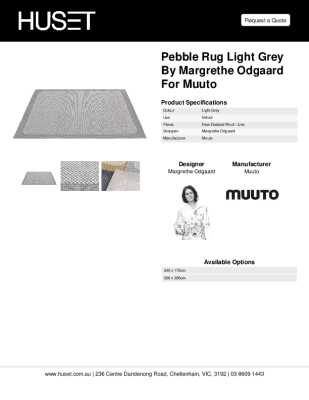 Tear Sheet: Pebble Rug Light Grey by Margrethe Odgaard for Muuto