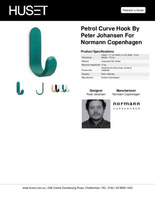 Tear Sheet: Petrol Curve Hook by Peter Johansen for Normann Copenhagen